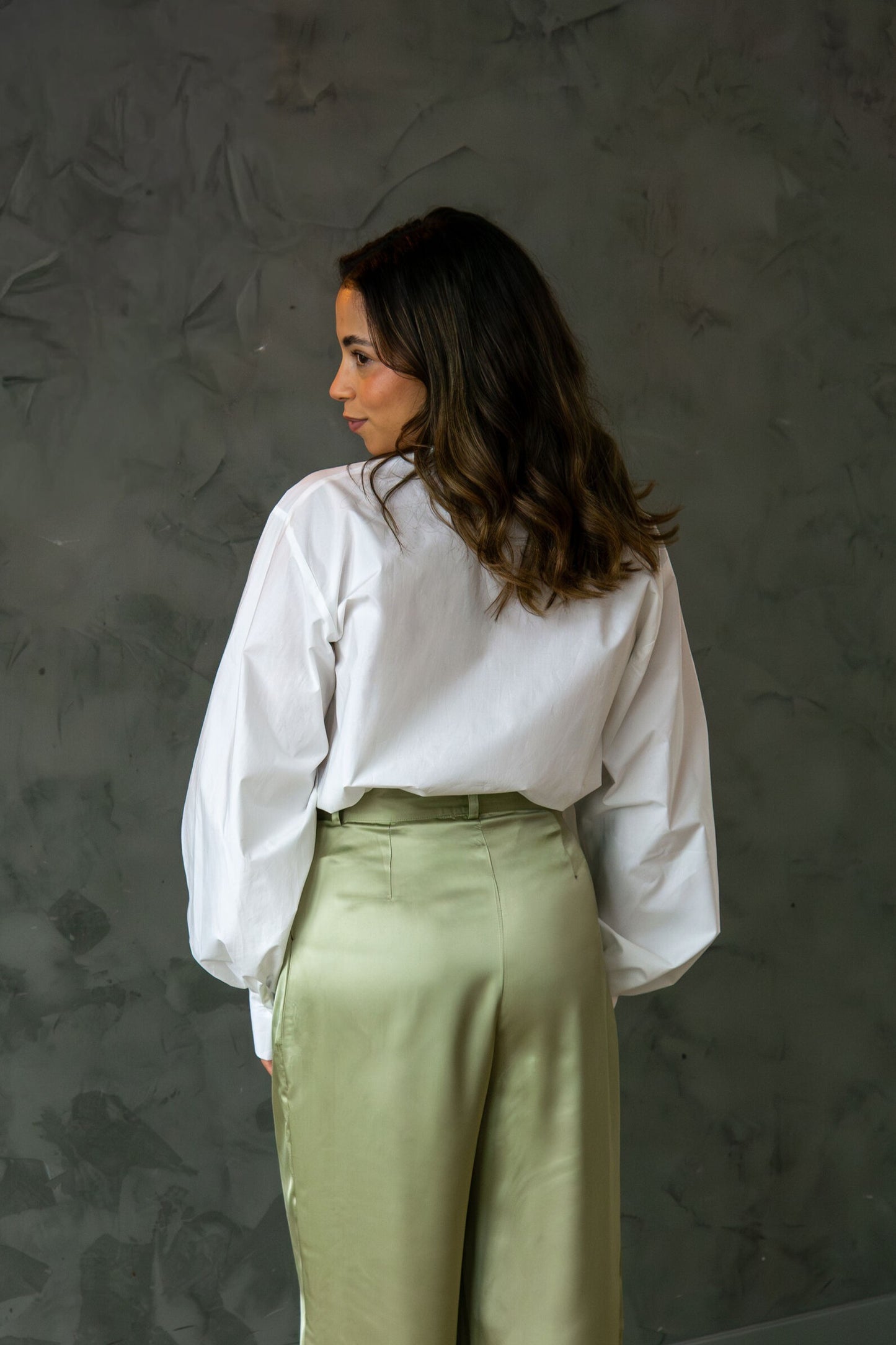 JUNE oversized blouse met ballonmouwen - off white